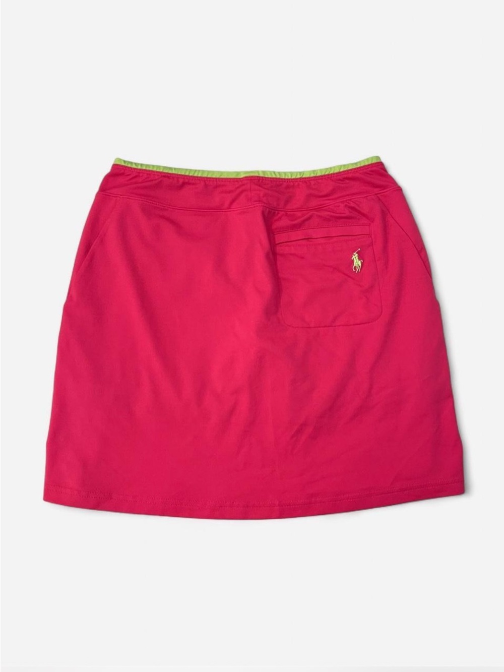 Polo Golf by Ralph Lauren Hot Pink Athletic Skort with Lime Green Details